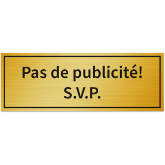 Plaque autocollante Pas de publicité S V P HANKO Stempel Gravur